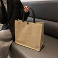 Flax Bag Fastener Handbag Organizer Storage Jute Tote Bags Imitation Cotton Women Valise Portable Jungle Tiger Printing Series