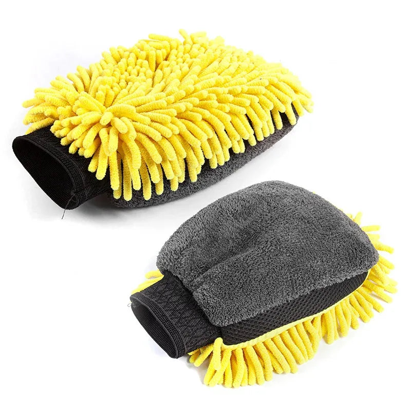 1pcs Double Sided Car Wash Gloves Car Ultra Fine Fiber Chenille Gloves Special Car Wiping Cloth Anti Scratch Cleaning Tool