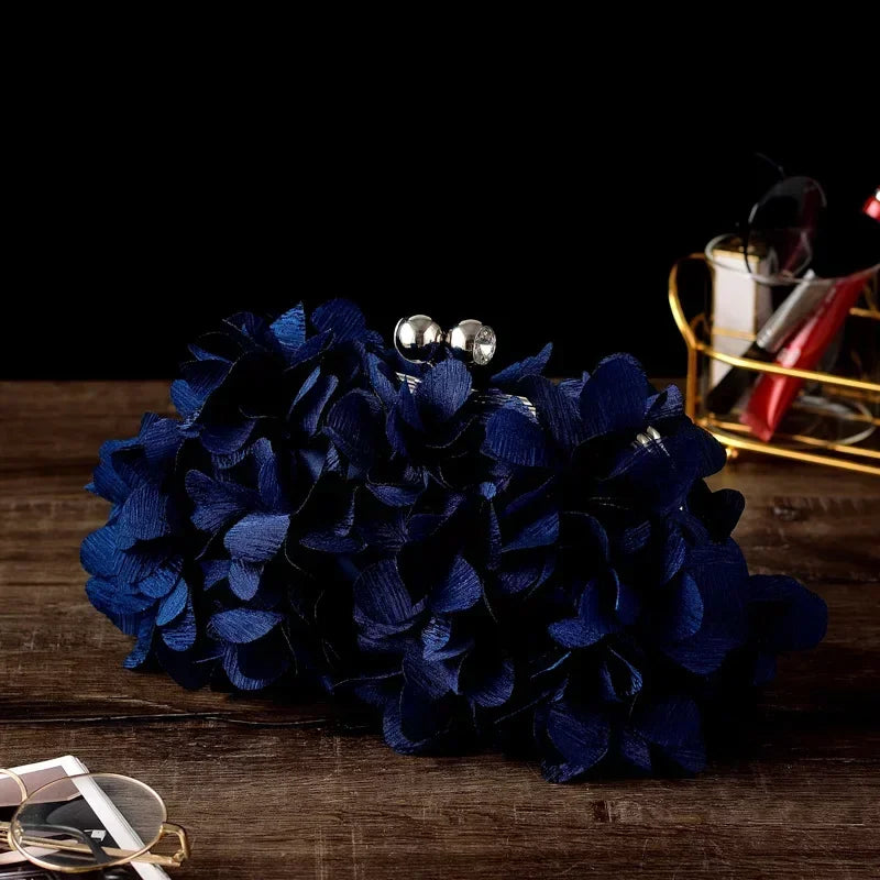Wedding Dress Bag 8 Colors White Bride Clutches Ladies Blue Party Handbag Woman Purple Evening Flower Bags Floral Wedding Clutch