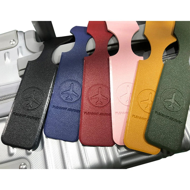 Luggage Tag PU Leather Long Strip Hanging Luggage Tag Portable Travel Accessories for Suitcase Backpacks Name ID Address Tags