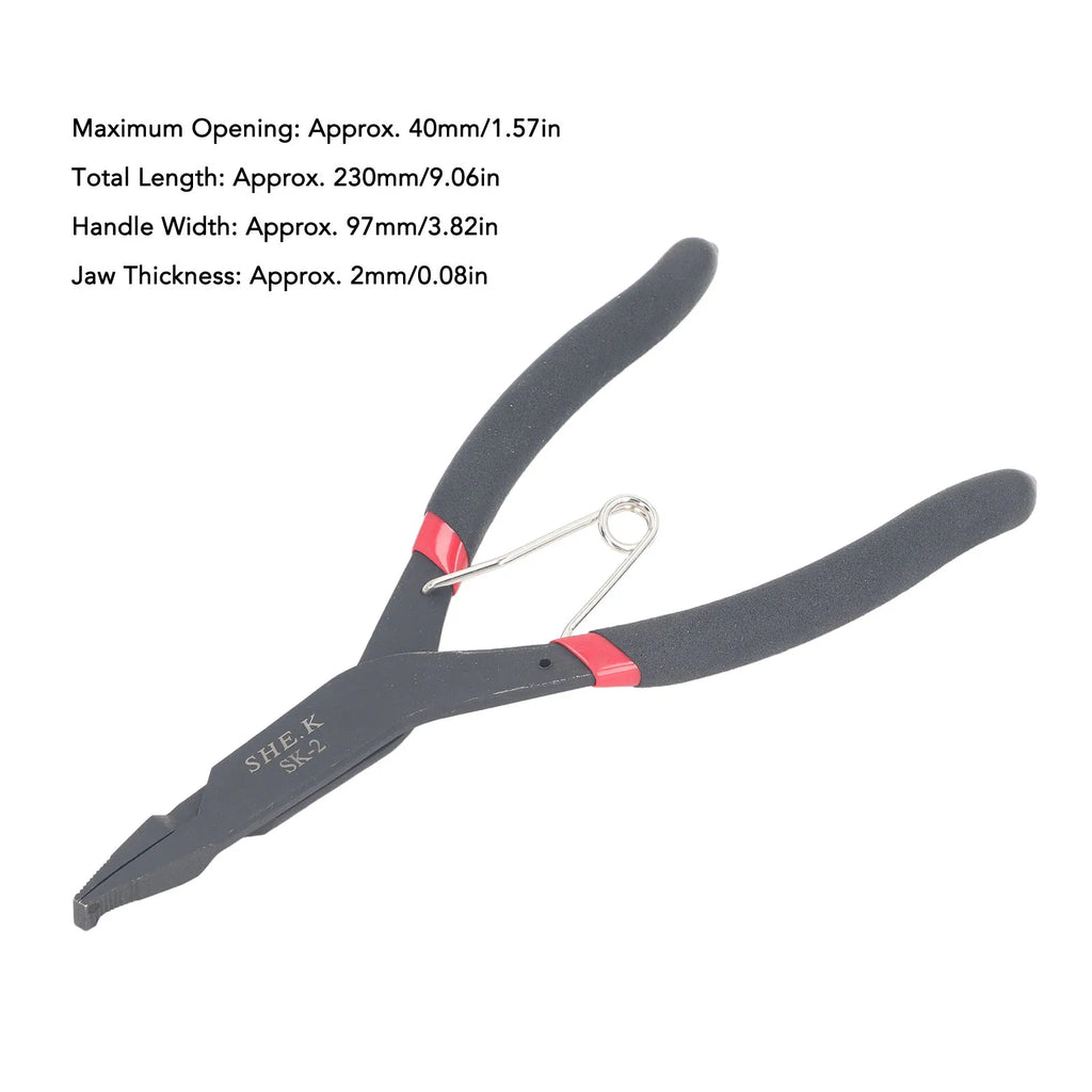 Flat Snap Ring Pliers Snap Ring Pliers 40mm Opening 2mm Thickness High Carbon Steel Ergonomic Design Retaining Ring Pliers