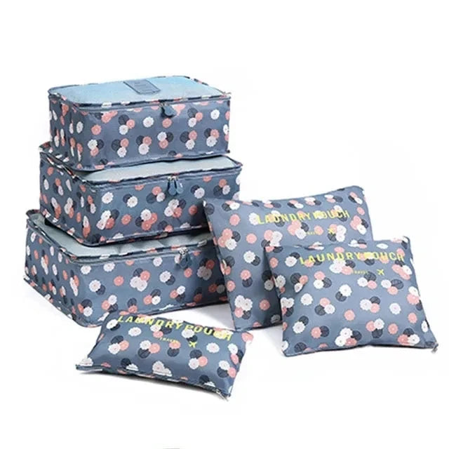 6/7 Piece Set Travel Storage Bag Large Capacity Luggage Clothes Sorting Organizer Set Suitcase Pouch Case Shoes Packing Cube Bag