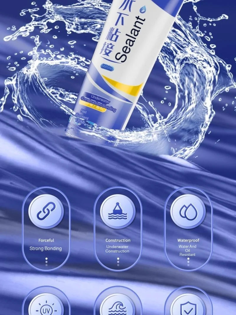 Waterproof Glass Glue Sealant Tape Leak Repair Adhesive Aquarium Fish Tank Pool Underwater Bonding Transparent Waterproof Tape
