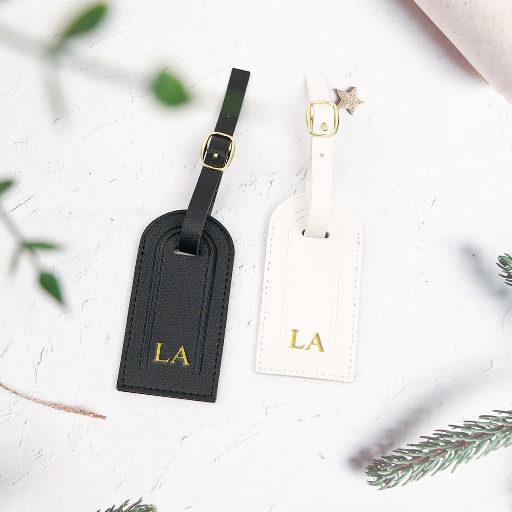 Customized name PU leather ladies' handbags, luggage tags, pendants, anti-loss luggage tags, luggage accessories