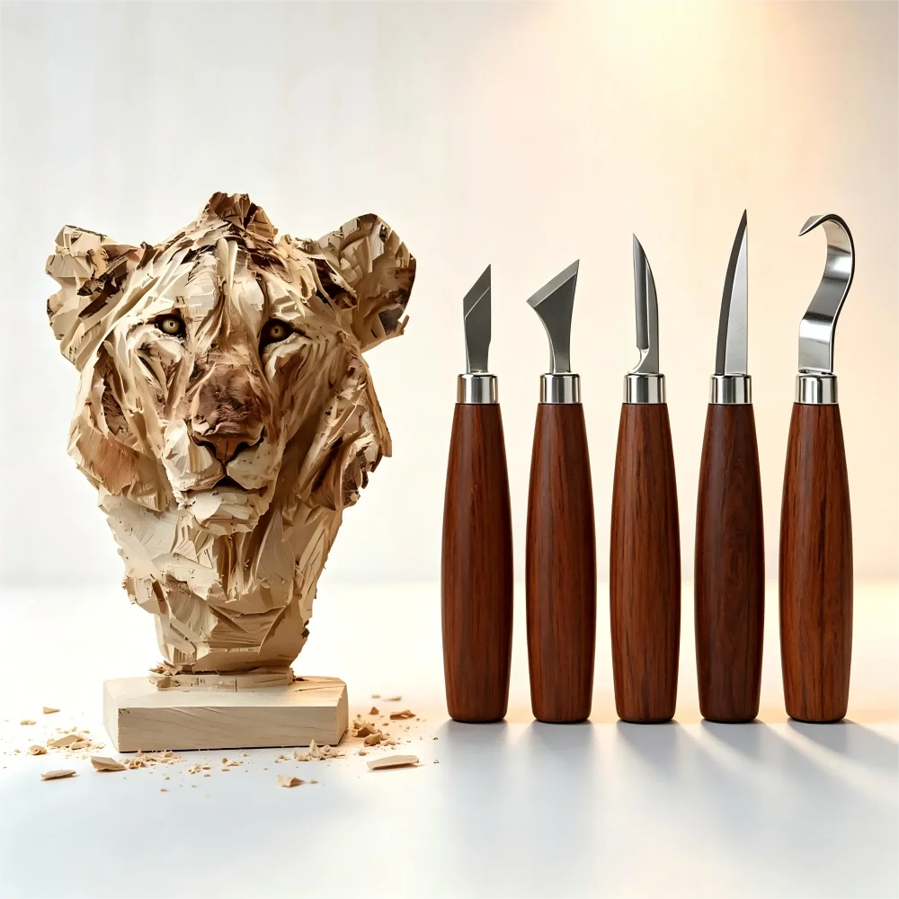 Hand Carving Knife Professional Whittling Tools Kit for Beginners Detail Woodworking Chisel DIY Pumpkin Carving Christmas Gift