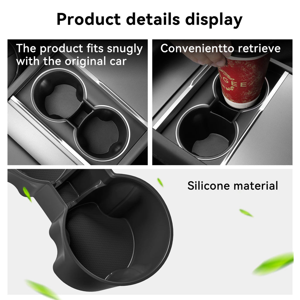 LUCKEASY for 2025 2026 Tesla Model Y Launch Juniper/Standard RWD/YL Car Water Cup Holder Tray Central Console Cup Box Tidying ﻿