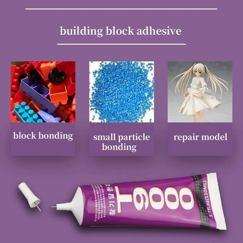 1PCS T9000 Building Block Glue Transparent Soft Multi-purpose 15/50/110ML Adhesive DIY Daily Use Glue Repair Model Toy