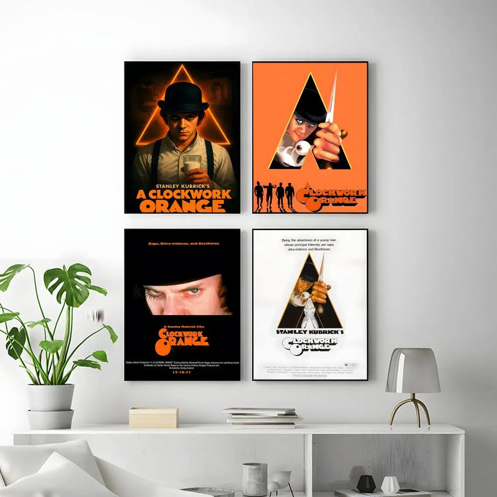Classic Movie A Clockwork Orange Poster HD Waterproof Self-Adhesive Wall Art – Multi-Scene Use, Top Gift Pick