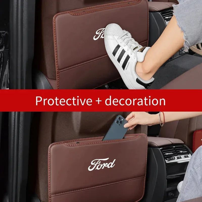 Car Seat Back Protection Anti-Kick Pad Seat Storage Bag For Ford Mondeo Edge Explorer Ranger Raptor Puma Fusion Ecosport Focus