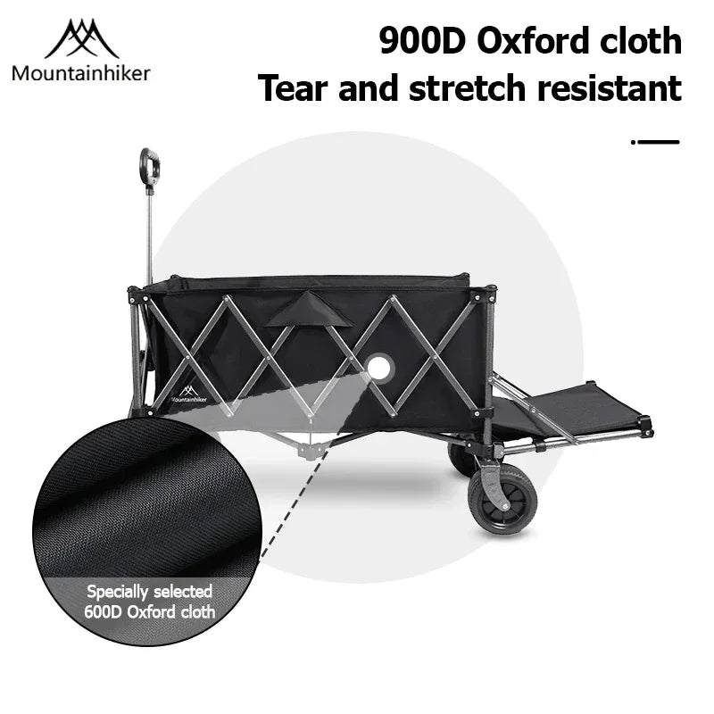 MOUNTAINHIKER 240L Large Capacity Outdoor Handcart,Available in Two Colors,900D Oxford Fabric for Durability,Camping Handcar