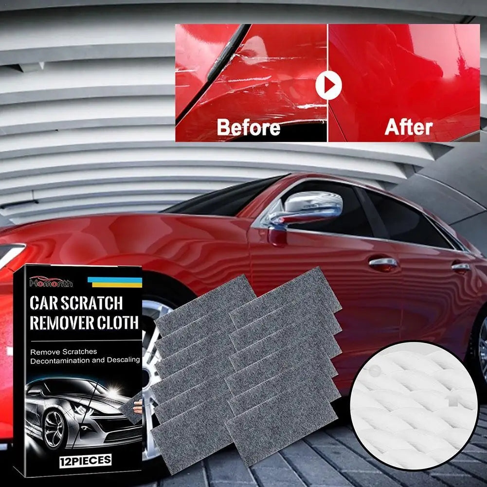 12pcs Magic Car Scratch Remover Car Polise Cleaning Nanosparkle Cloth For Vehicles Car Paint Scratche Remover