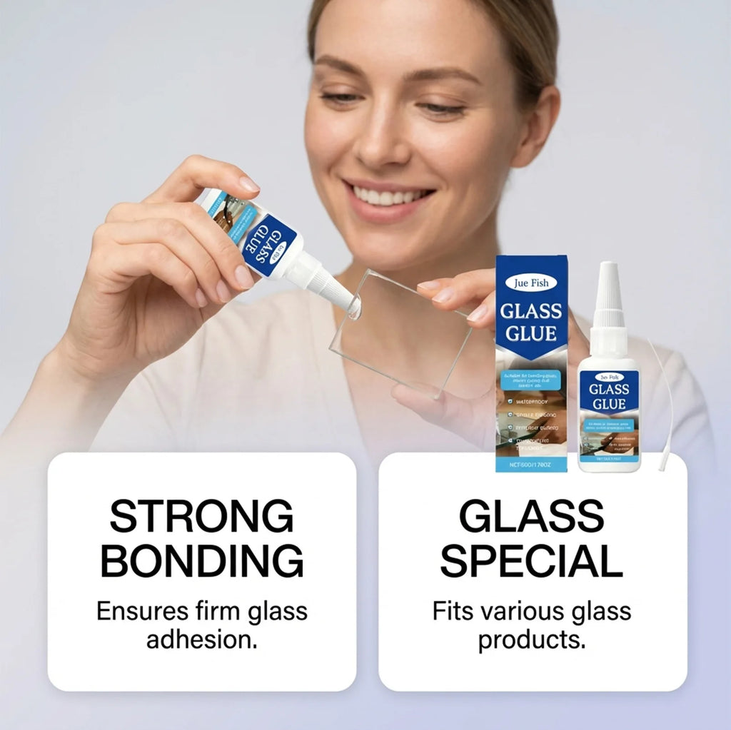 Fast-Drying Glass Adhesive - High Strength Clear Multi-Material Glue for Secure, Long-Lasting & Universal Natural Bonding