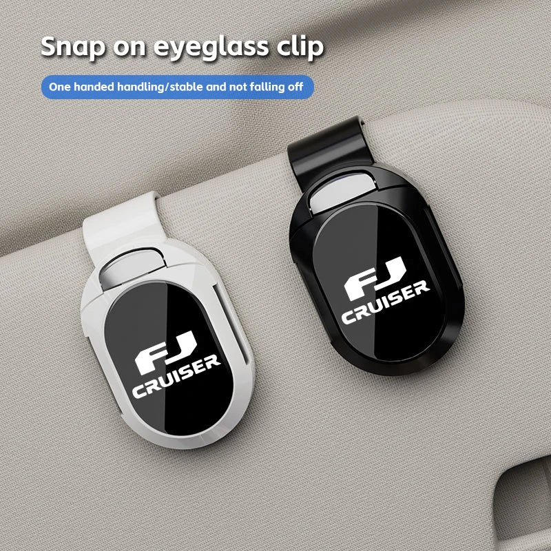 Car Sunglasses Holder Car Magnetic Leather Clip Card Ticket Holder Auto Sun Visor Glasses for Toyota FJ CRUISER Car Accessories