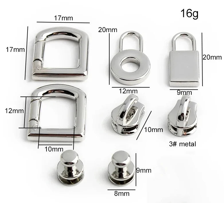 Fashion Metal Bag Locks Clasp Bag Lcok Set For Handbags Purse Tote Closures Snap Clasps DIY Craft Hardware Case Bag Accessories