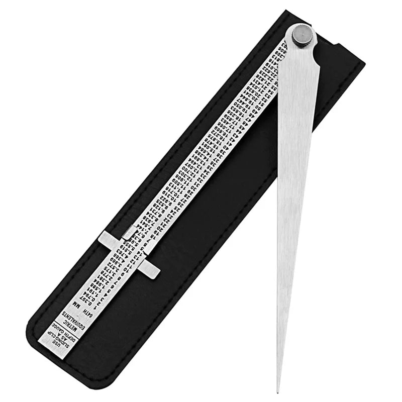 Toolstar Wedge Taper Ruler Stainless Steel 0-150mm Feeler Gauge Depth Ruler Hole Inspection For Measurement Tool Thickness