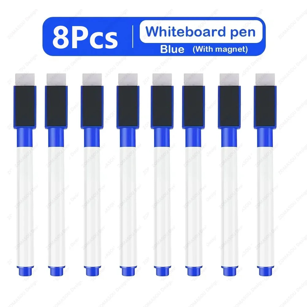 1-48Pcs Magnetic Erasable Whiteboard Pen Color Options Numbering Stationery Office Teaching Supplies for Blackboard Student Note