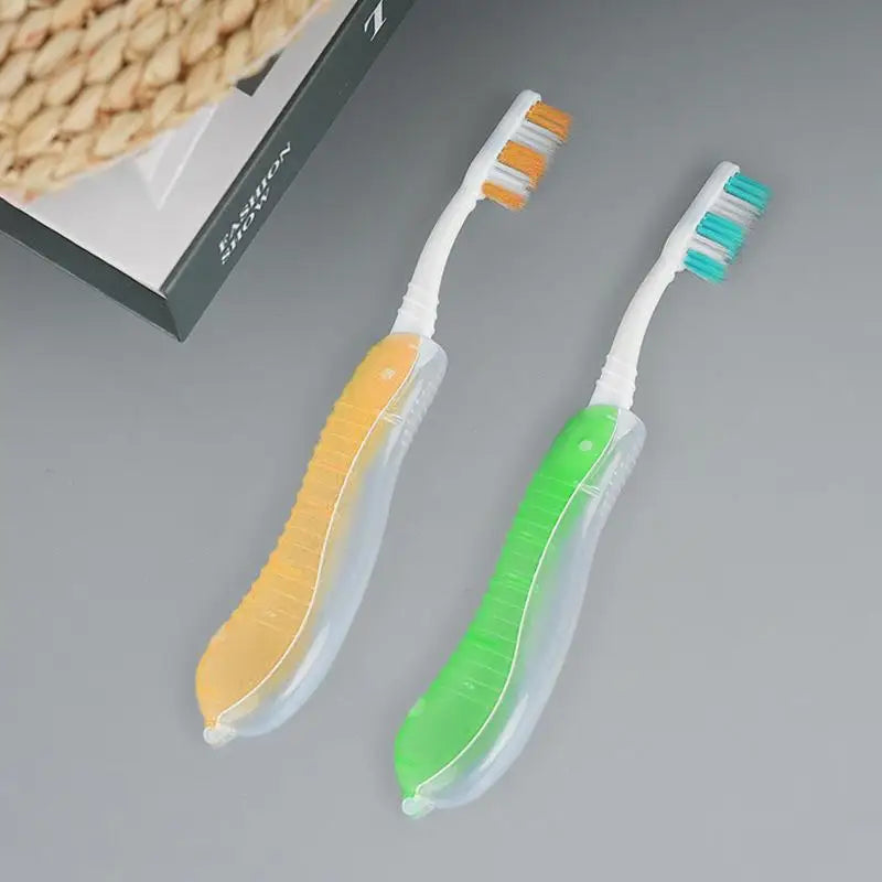 For Trip Daily Use Women Men Travel Folding Toothbrush Portable Toothbrush Built In Cover Multi Color Size Collapsable Brush
