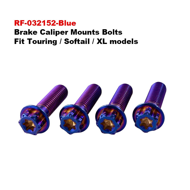 Titanium Alloy Colors Brake Caliper Mounts Bolts Front Fender Screws Fit HD Touring Softail XL Motorcycles
