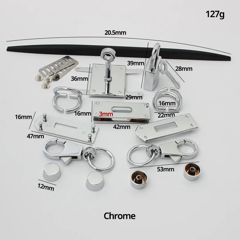 Fashion Metal Bag Locks Clasp Bag Lcok Set For Handbags Purse Tote Closures Snap Clasps DIY Craft Hardware Case Bag Accessories