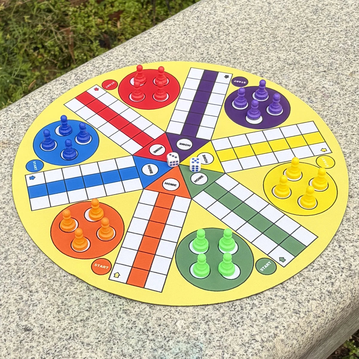New Round Ludo Board Game Classic Strategy Game For 2-6 Players with Clearly Marked Sections Colorful Family Game Night Activity