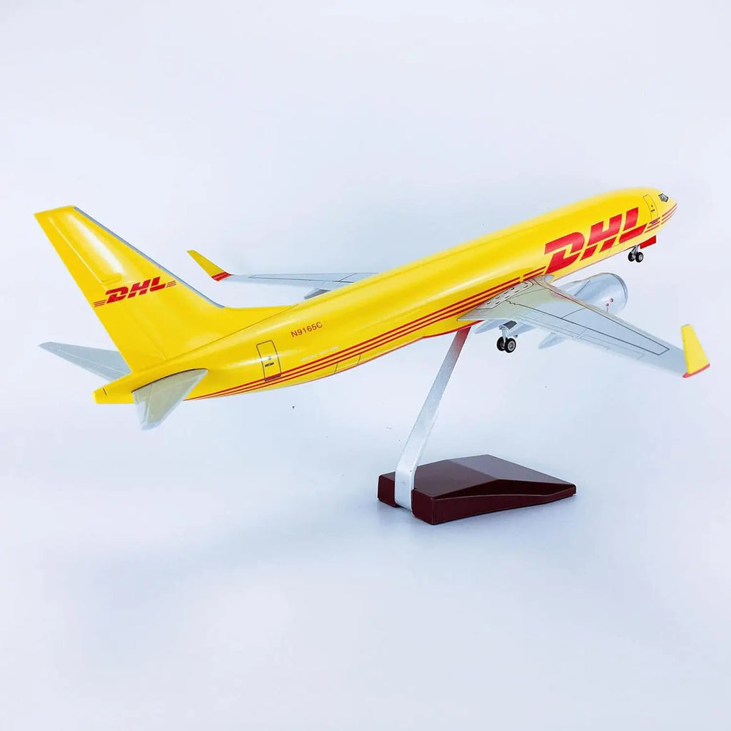1:85 Scale Aircraft B737 Model DHL Cargo Express 47CM Airline With Base Landing Gears Boys Toys Resin Plane Model For Collection