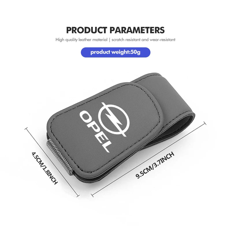 Car Magnetic Leather Card Ticket Holder Sun Visor Glasses Clip For Opel Astra H G J Insignia Corsa Zafira Meriva Mokka