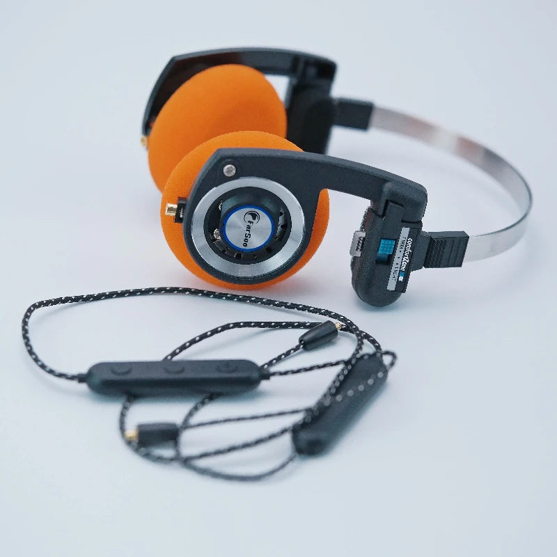 Farsoo PP Headband with KSC75 MMCX Speaker Compatible with MMCX 3.5 Cable or Bluetooth Cable HIFI Sound Retro Music Headphone