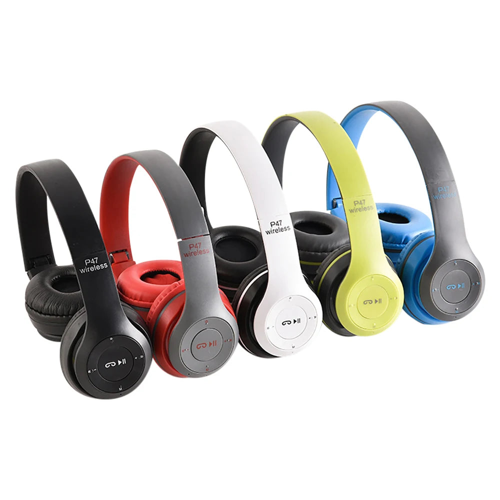 P47 Bluetooth 5.0 Wireless Sports Game Headset Foldable HIFI Stereo Bass Music Earphone With Microphone For iPhone Huawei Xiaomi