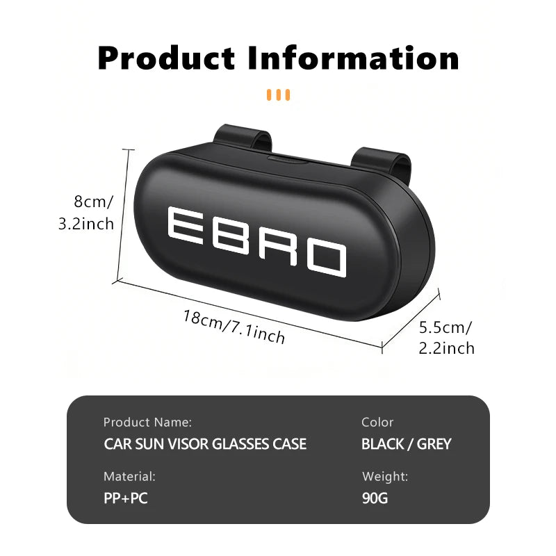 Car Glasses Box Sun Visor Glasses Holder Shock-proof Eyeglasses Storage Case For Ebro S400 S700 S800 2025 2026
