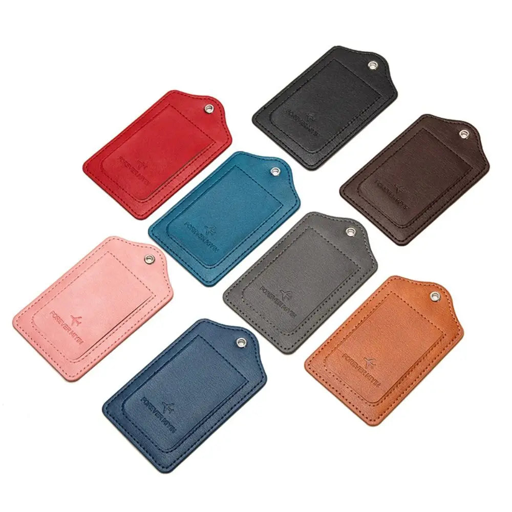 Women Man Anti Loss Wire Rope Loop Leather Luggage Tags Privacy Protection Cover Versatile Baggage Tag Waterproof Boarding Pass