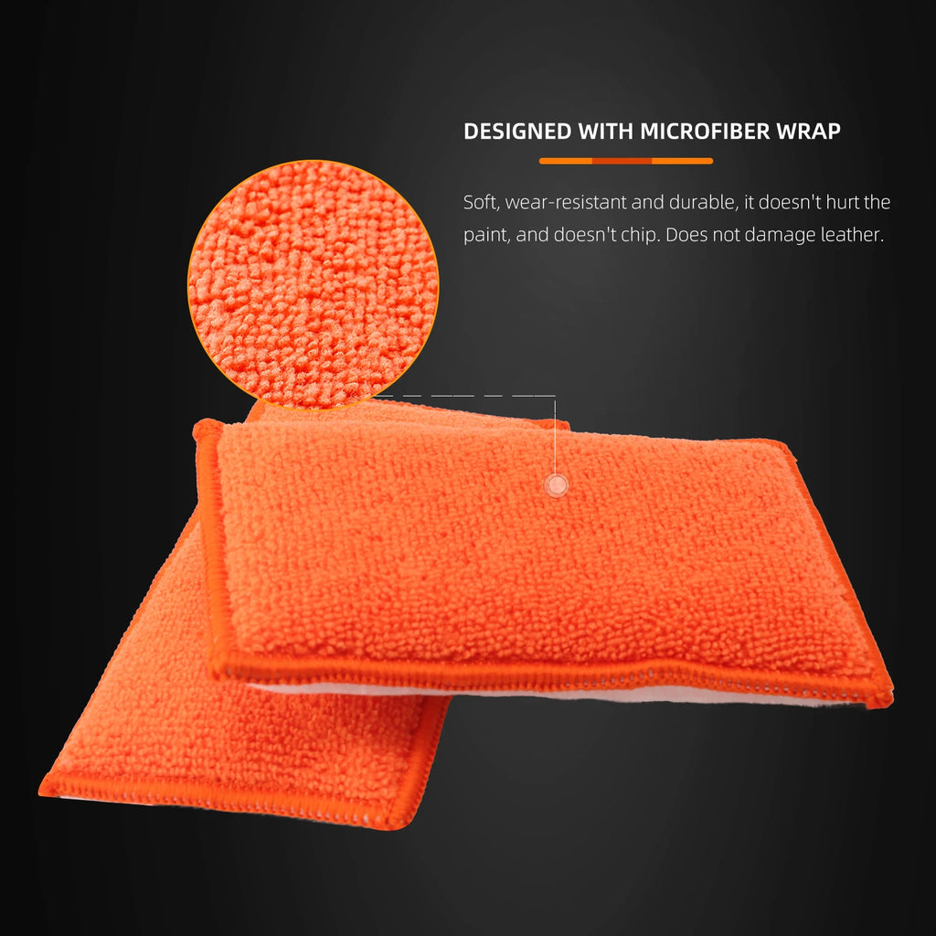 SPTA 1PC Microfiber Sponge Detailing Wax Applicator Pad for Auto Interior Cleaning Foam Waxing