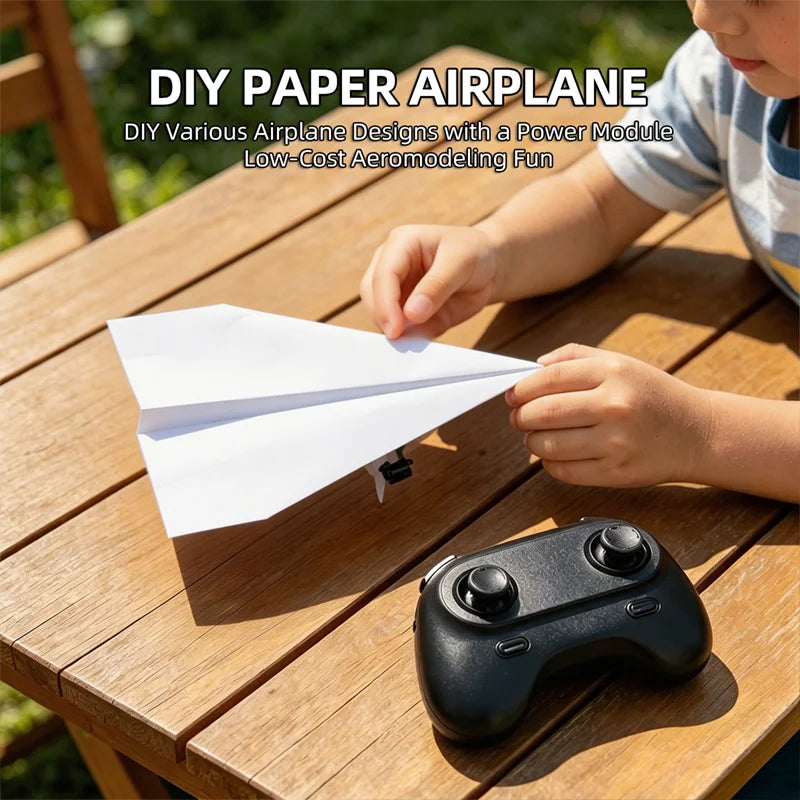 RC Paper Airplane Electric Power Kit Diy Foldable Long Range Stable Flight Ultra Lightweight Remote Control Plane Outdoor Toy