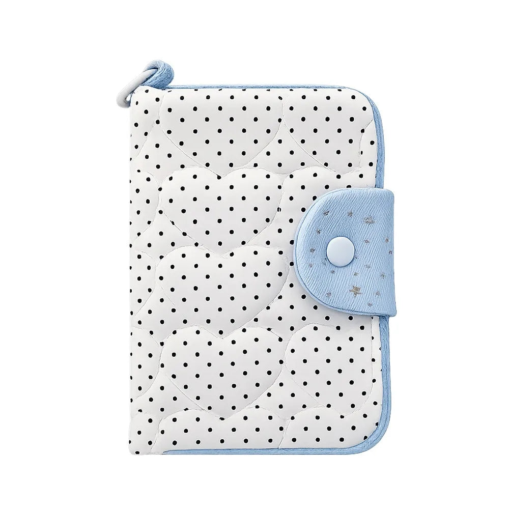 1pc Multi-functional Cloth Passport Holder Star Polka Dot Portable Coin Purse Card Wallet Women Girls