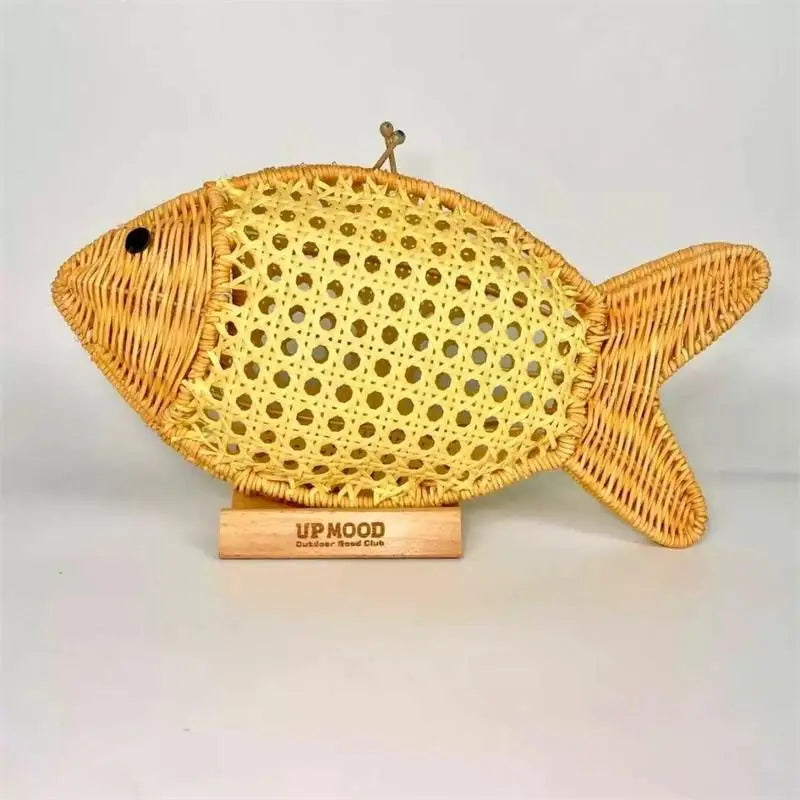 Creative Goldfish Shape Woven Bag Hand-woven 3d Animal Handbag Summer Beach Vacation Clutch Women Stylish Eco-friendly Clip Bag