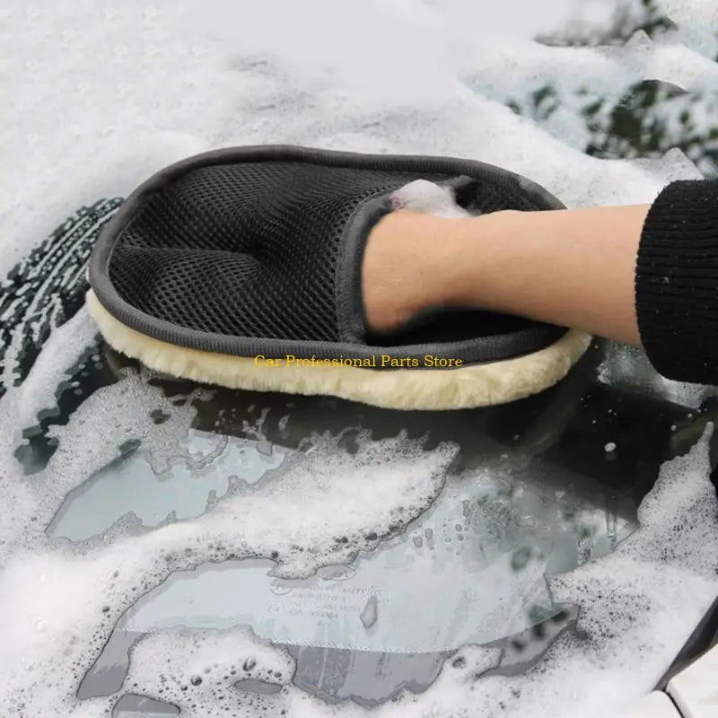 R53D Car Wash Mitt 24x16cm Microfibre Wool Glove Car Care Kitchen Household Wash Washing Cleaning Mit Cloth