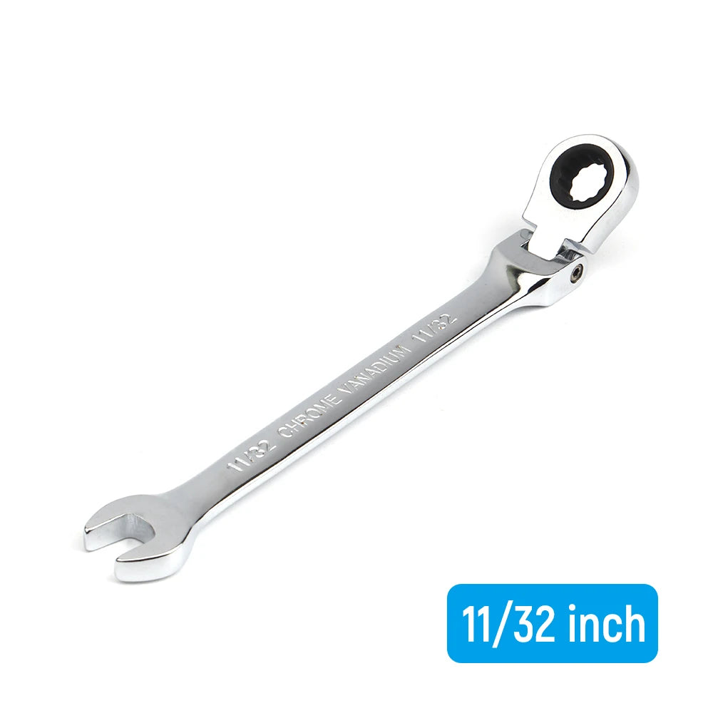 1/4-15/16 Inch 1-Piece Imperial Size Ratchet Wrench Set of Keys Spanner Flexible Head Universal Hand Tools Car Repair Tool