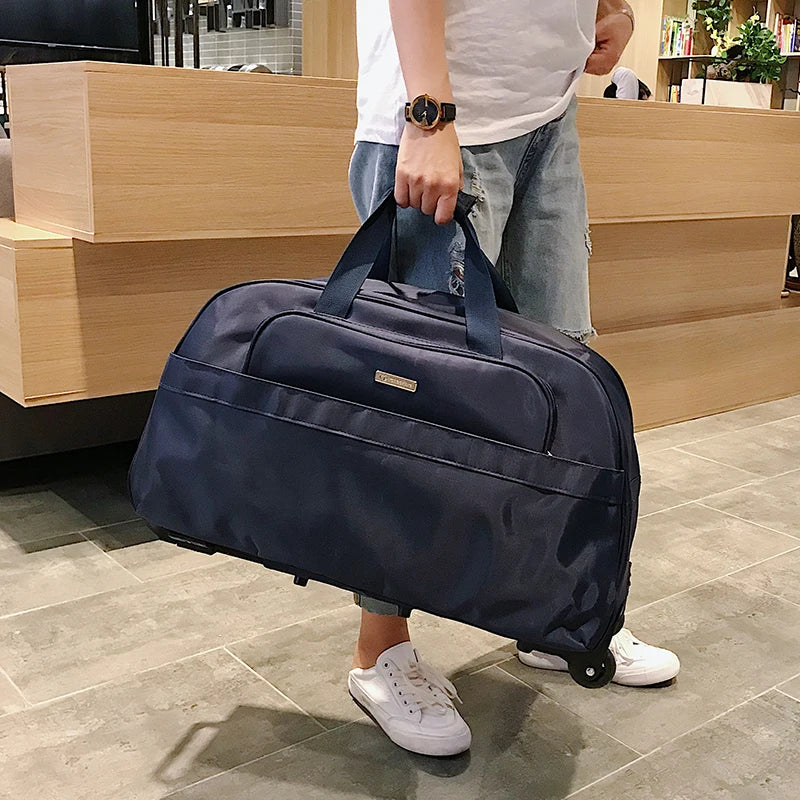 Large Capacity Luggage Bag Travel Bag Handheld Carry-On Bag Lightweight Short Trip Bag Unisex Oxford Cloth Pure Color Simple ...