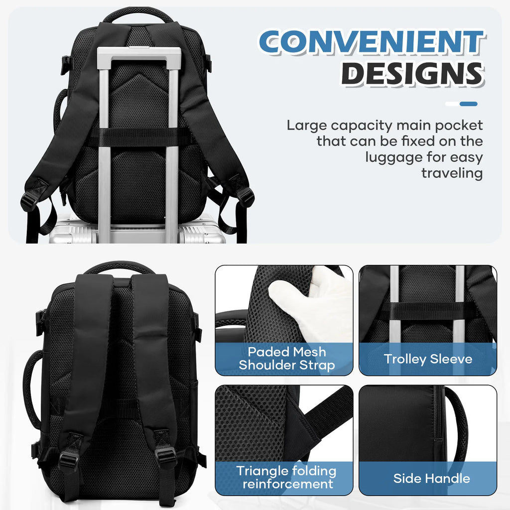 Men 15.6 inch Laptop Bag Cabin Airplane Travel Backpack 40x20x25, Able Carry Hand Luggage Backpack Ryanair, College Backpack