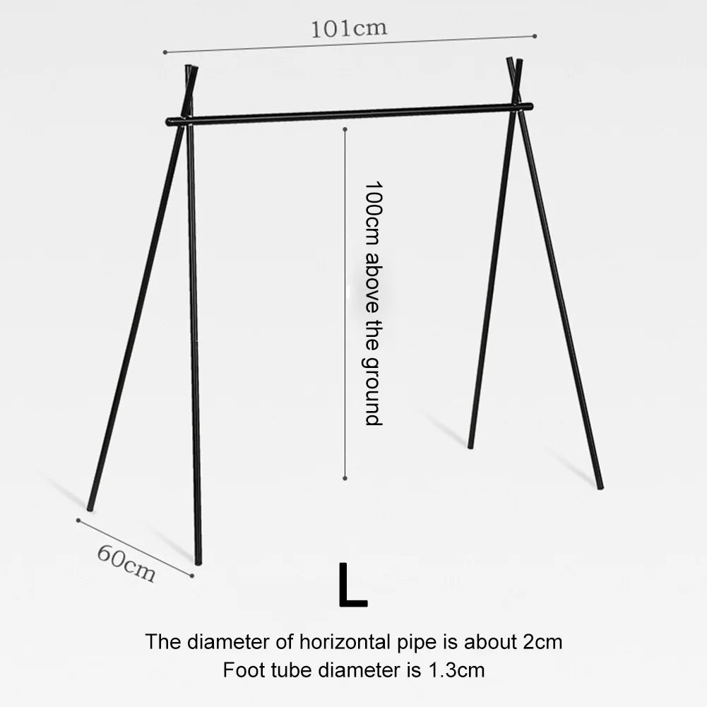 Folding Camping Hanging Rack Shelf Top Plate Aluminum Alloy Triangle Storage Hanger Picnic Cookware Pot Pan Hanging Rack S/L
