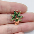 10pcs Women's Potted Plants Enamel Pendant Alloy Pendant DIY Earrings Necklace Jewelry