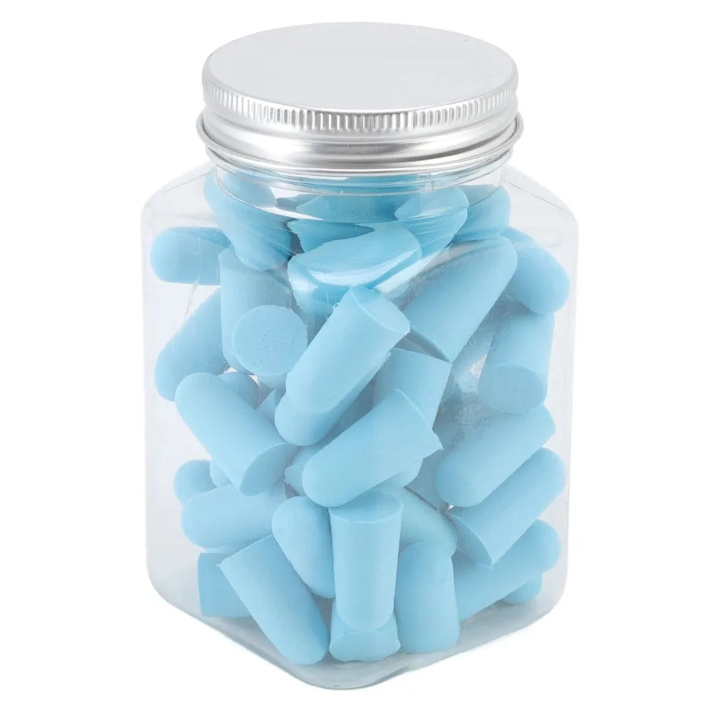 60Pcs Yellow, Blue 60Pcs Slow Rebound Foam Ear Plugs 25 x 13mm Slow Rebound Sponge Bullet Shape Sleep Sound Insulation Plugs