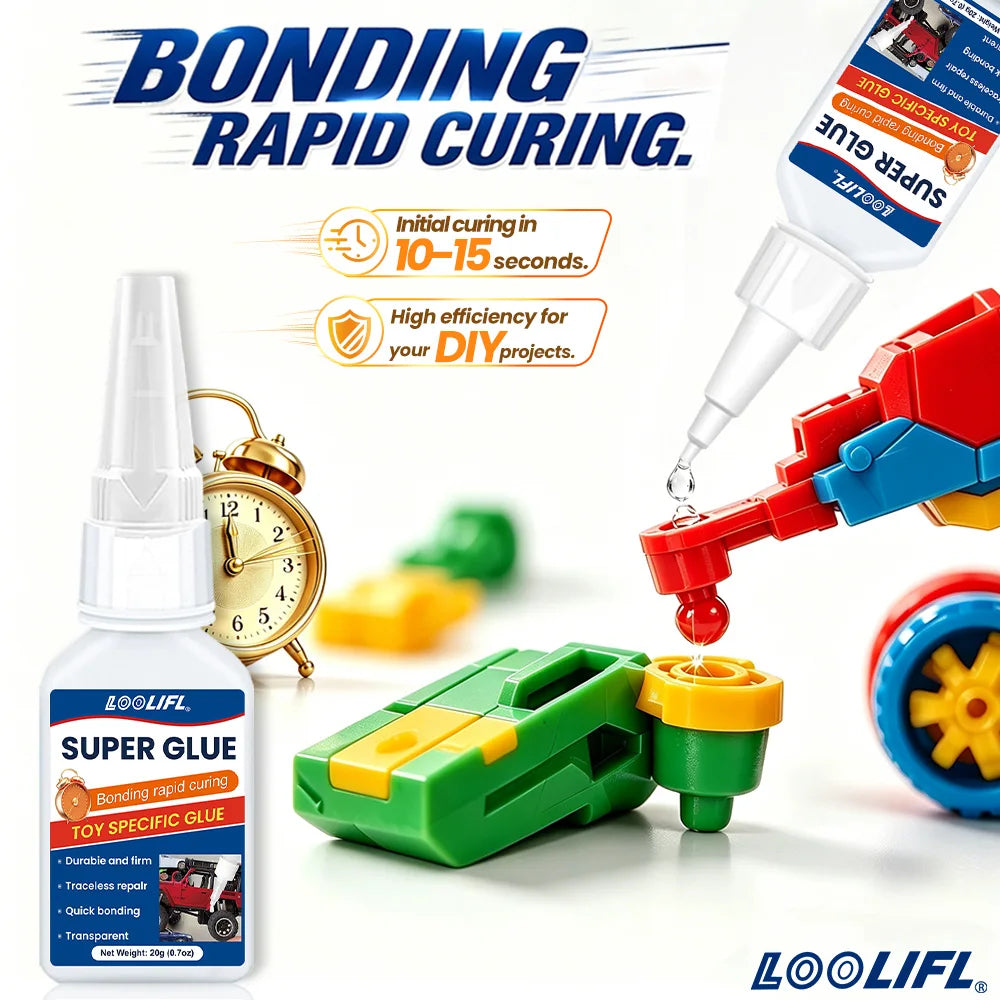 Loolifl 1-10Pcstoy Repair Expert Super Glue 15S Quick Bond Transparent Traceless Instant Adhesive for Plastic Model & DIY Crafts