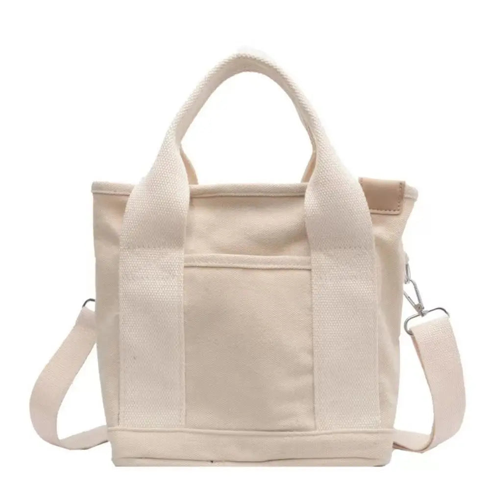 Multi-pocket Japanese Style Crossbody Bag Handbag Large Capacity Pure Color Tote Bag Mommy Bag Message Bag Canvas Shoulder Bag