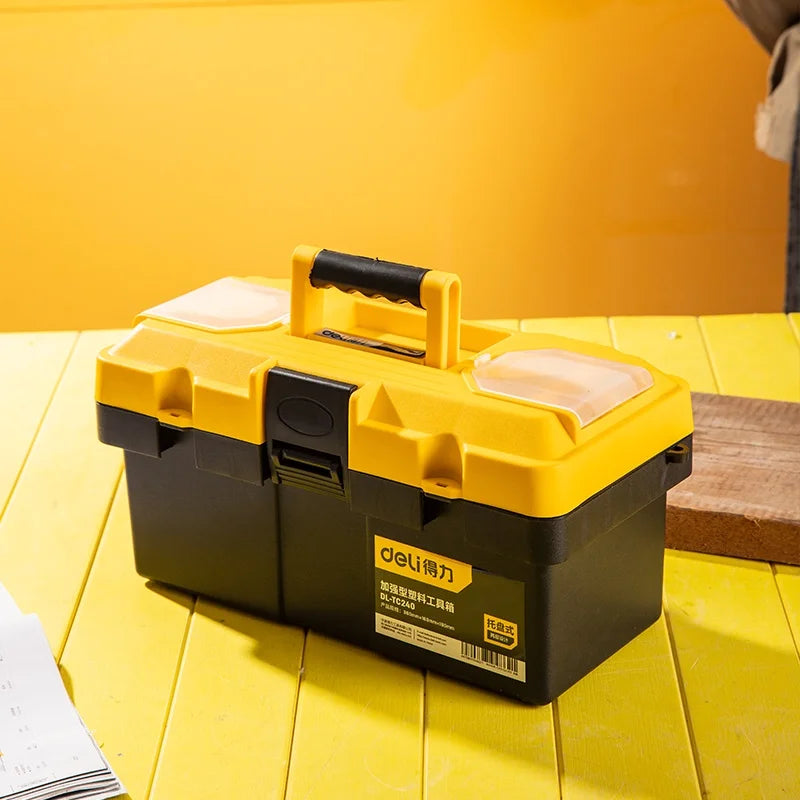 1 Pcs 12/14/17 Inch Heavy Duty Storage Tool Boxes Electrician Portable Tools Case with Handle Multifunctional Household Toolbox