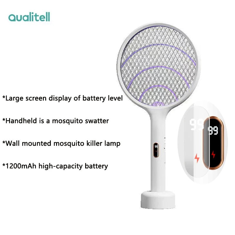 2025 Qualitell Mosquito Swatter E3 With Smart LED Power Display Killer Lamp Wall-mounted Repellent Lamp Rechargeable 2000mAh