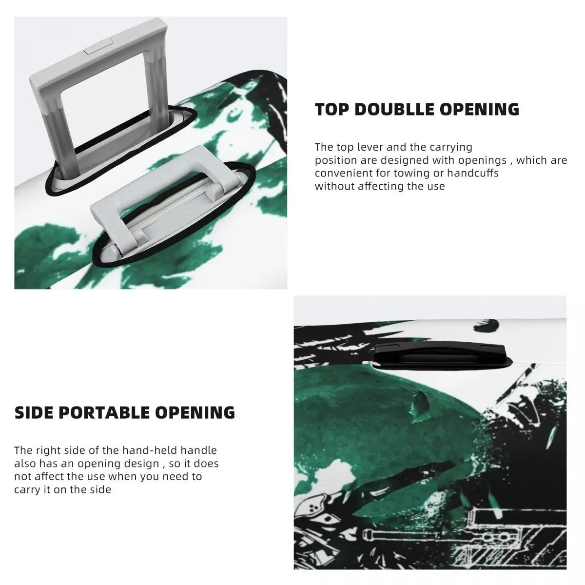 Sephiroth Final Fantasy VII Suitcase Cover cloud cool man game wing half Cruise Trip Protector Flight Practical Luggage Supplies