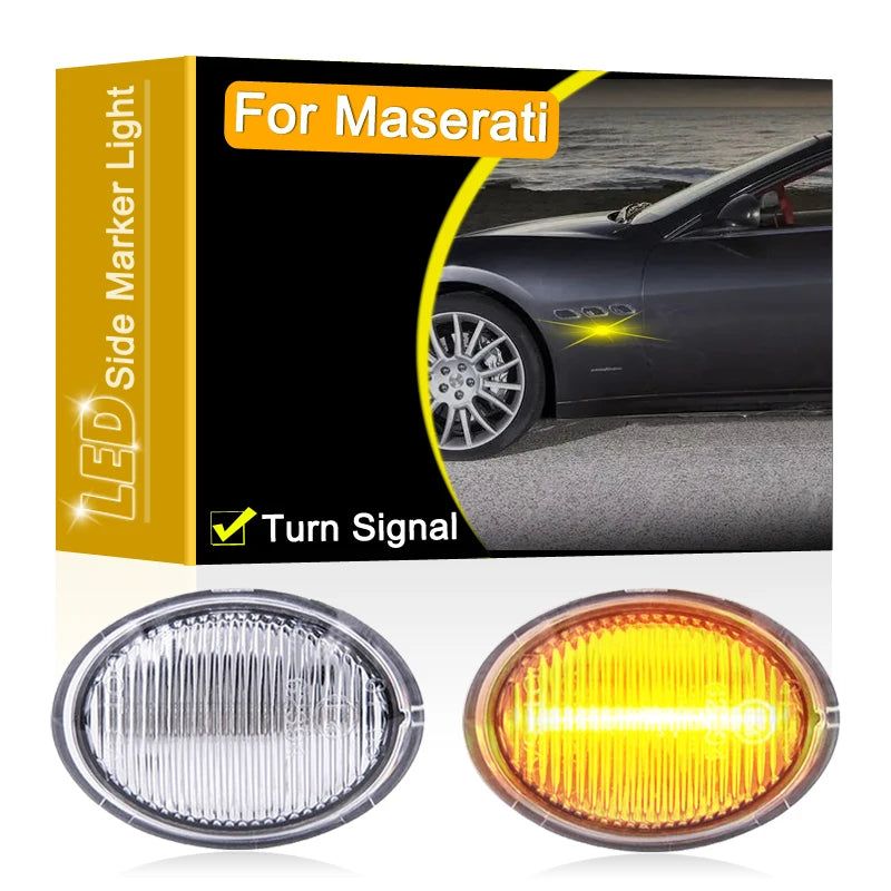 12V Clear Lens LED Side Marker Lamp Assembly For Maserati GranCabrio Granturismo Quattroporte Blinker Turn Signal Light