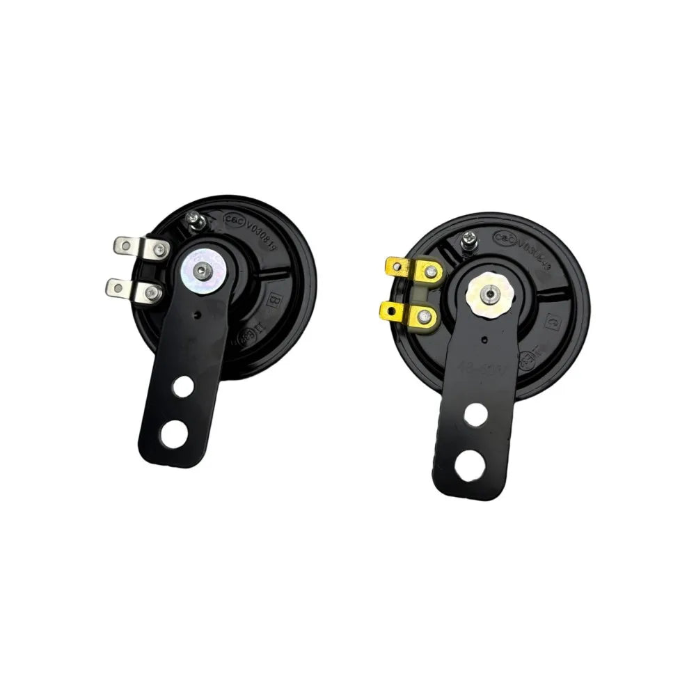 Universal Motorcycle Electric 12V 1.5A/48V 60V 72V 0.2A  Round Black Basin Air Horn Motorbike Loud Disc Speaker 105dB,Pack of 1