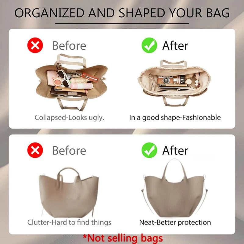 Canvas Purse Organizer Insert For Cyme Bags,lightweight Waterproof Cyme Organizer Insert With Drawstring Closure And Ykk Zipper