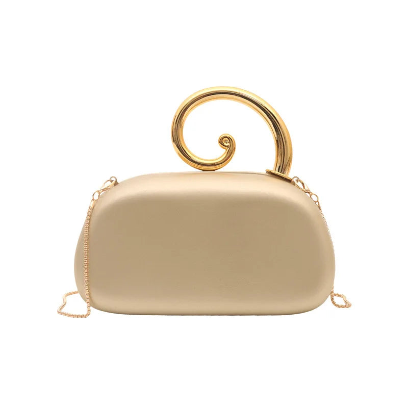 2026 New Fashion Design Irregular Handle Women's Evening Box Bag Luxury High End Party Clutch Handbag Bride Trend Crossbody Bag